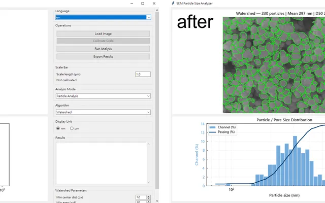 SEM Particle Analyzer: Turning SEM Images into Real Size Distributions